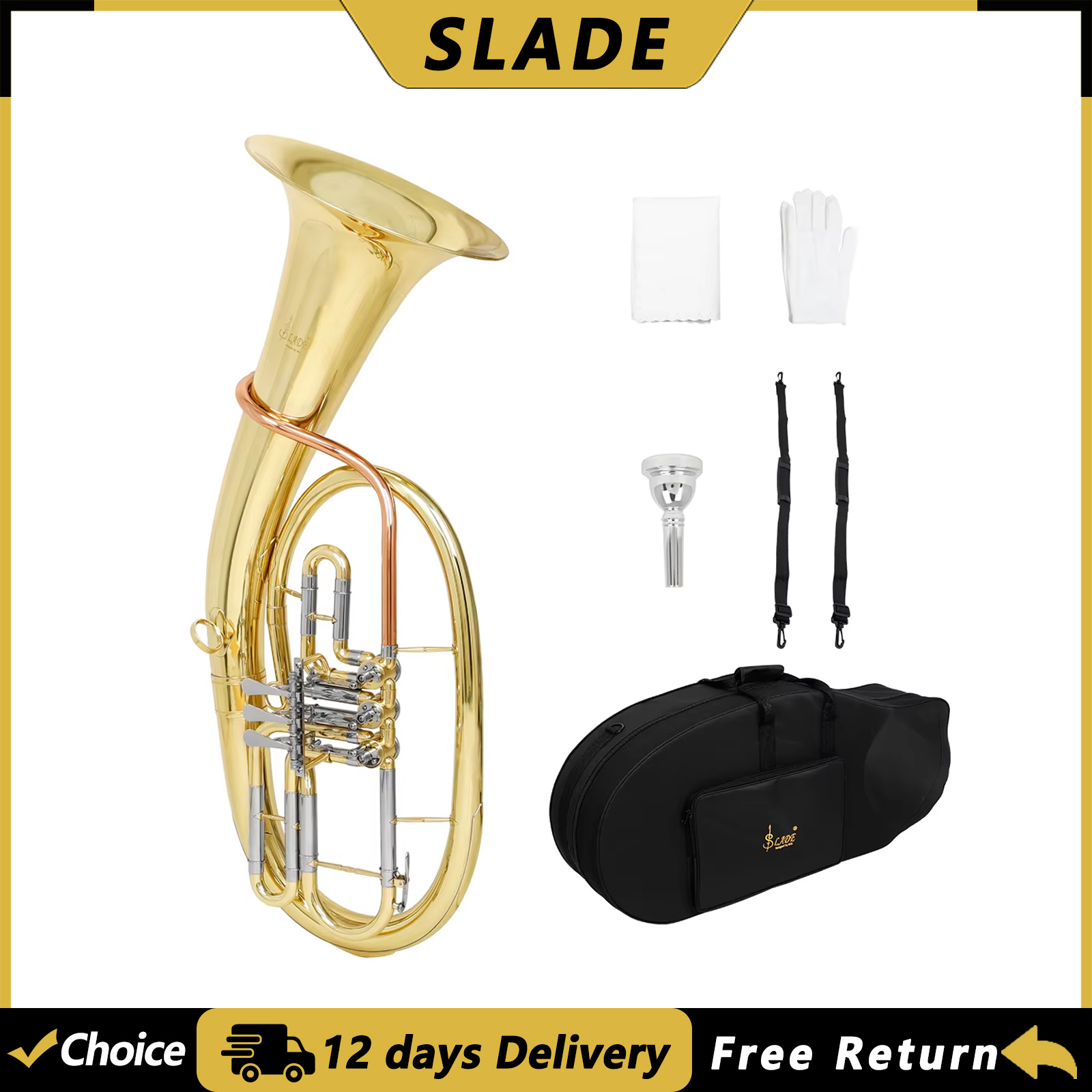 Musical Instrument Euphonium - SLADE LDT910 3 Keys Bb Euphonium