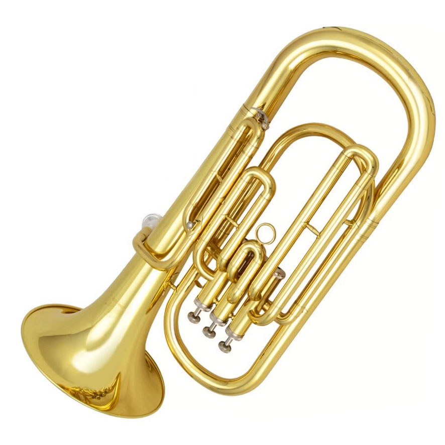 Musical Instrument Euphonium - Bb Key Gold Lacquered Euphonium 3+1