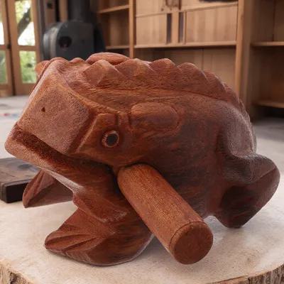 Musical Instrument All - 1Set Wooden Frog Guiro Percussion Instrument