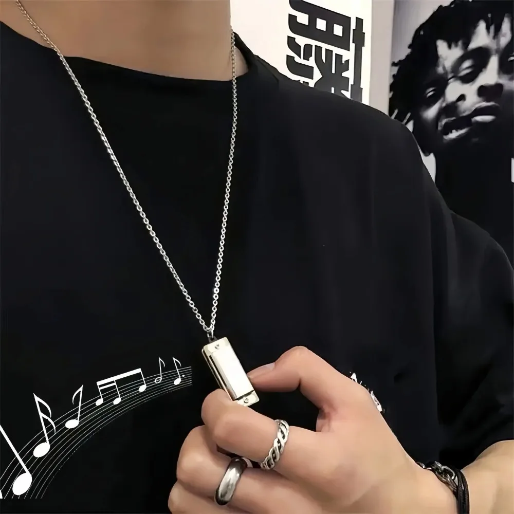 Mini Harmonica Necklace Men an - Musical Instrument Blow ulasan dan harga