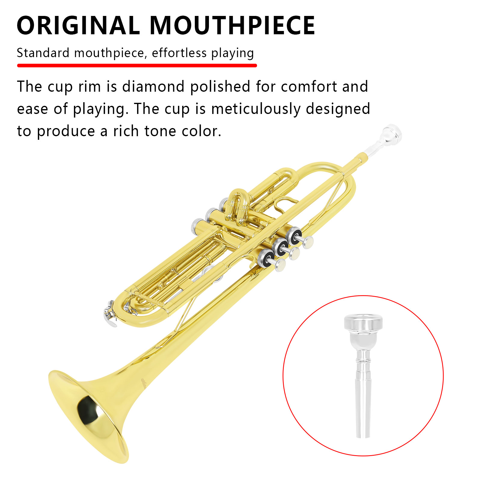  Lacquer Gold Brass Trumpet B - Musical Instrument In Orchestra ulasan dan harga